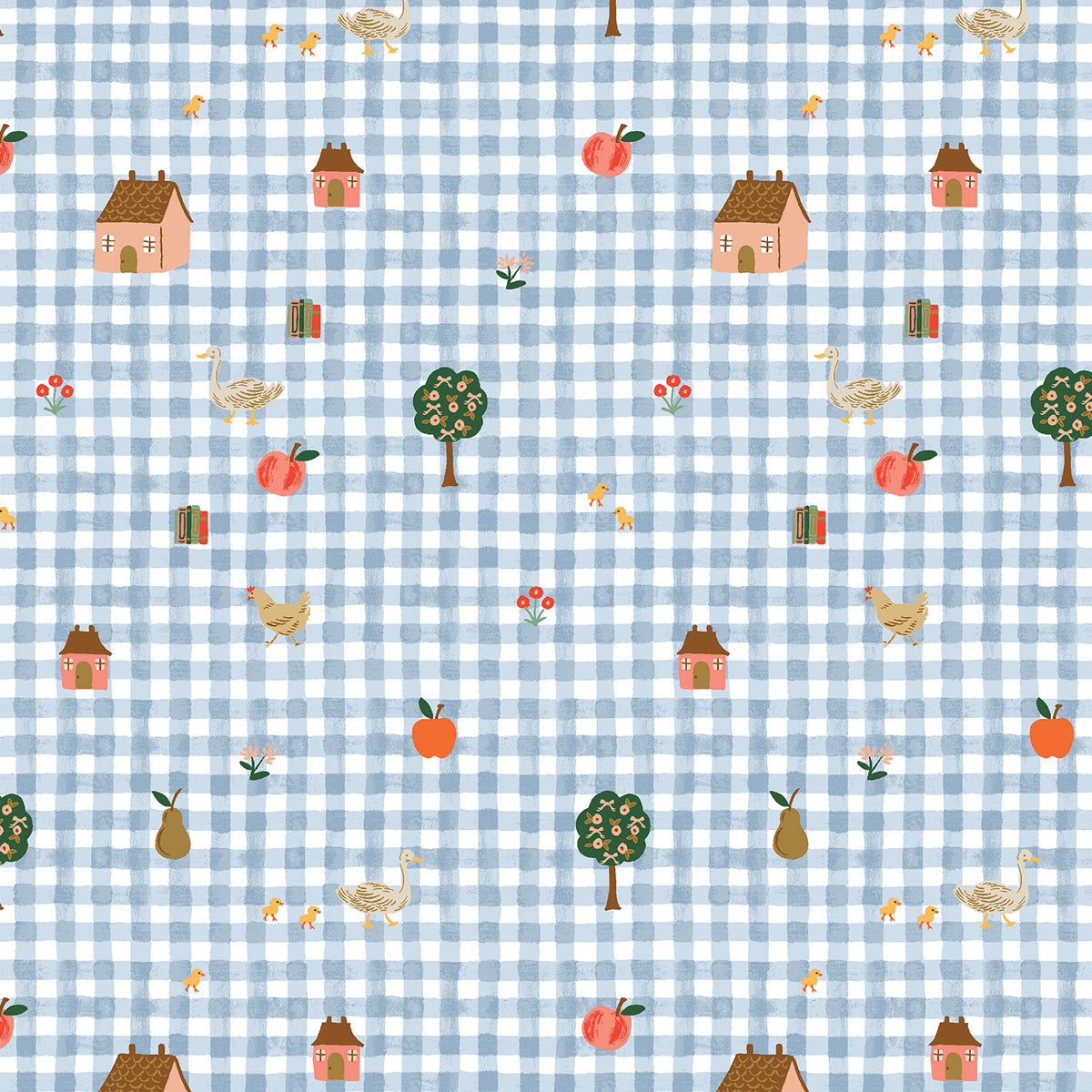 Home Sweet Home - Farmhouse Gingham in Blue | Quilting Cotton