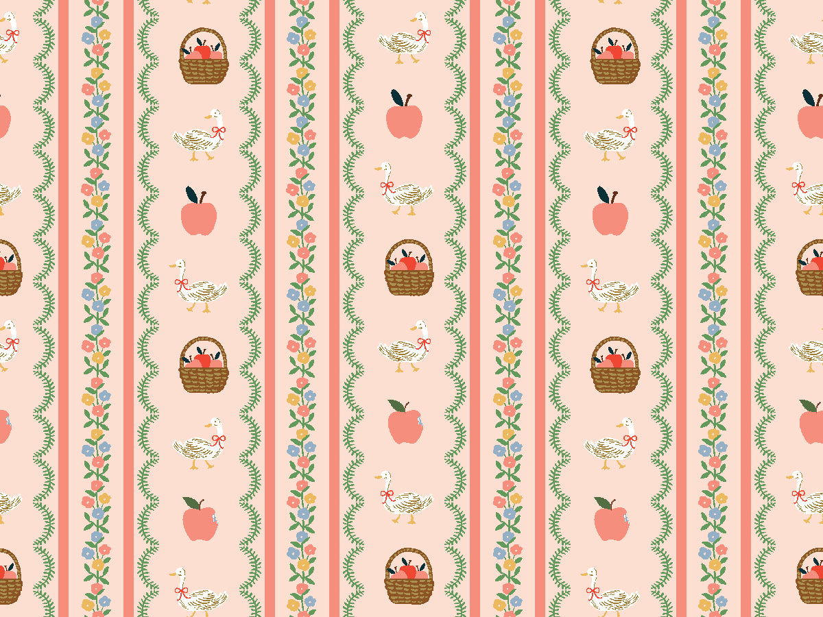 Home Sweet Home - Farmhouse Stripe in Pink | Quilting Cotton