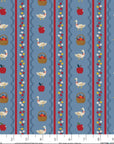Home Sweet Home - Farmhouse Stripe in Blue | Linen Canvas