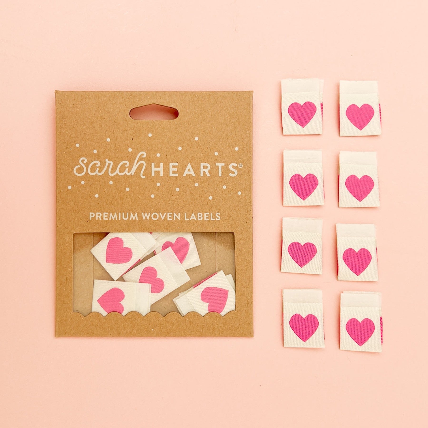 Sew In Labels - Pink Heart