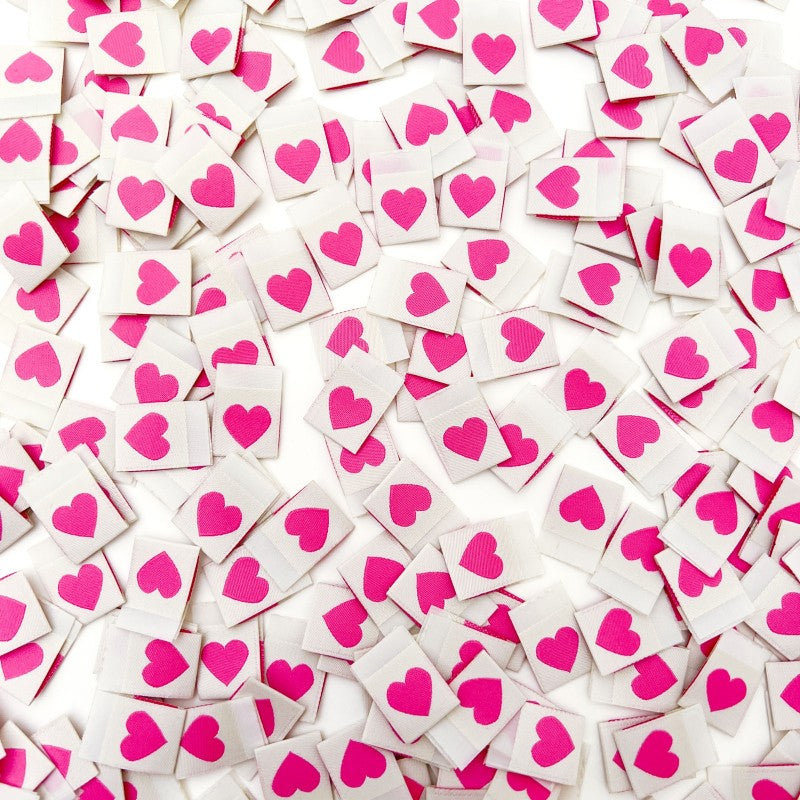 Sew In Labels - Pink Heart