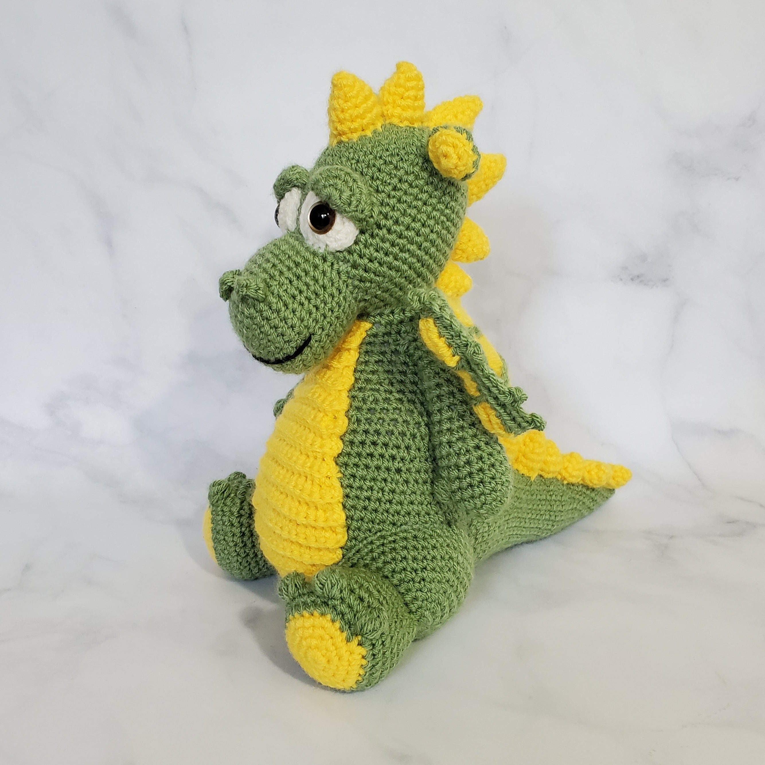 Dragon with Horn Plush Toy - 11 Inches - Green