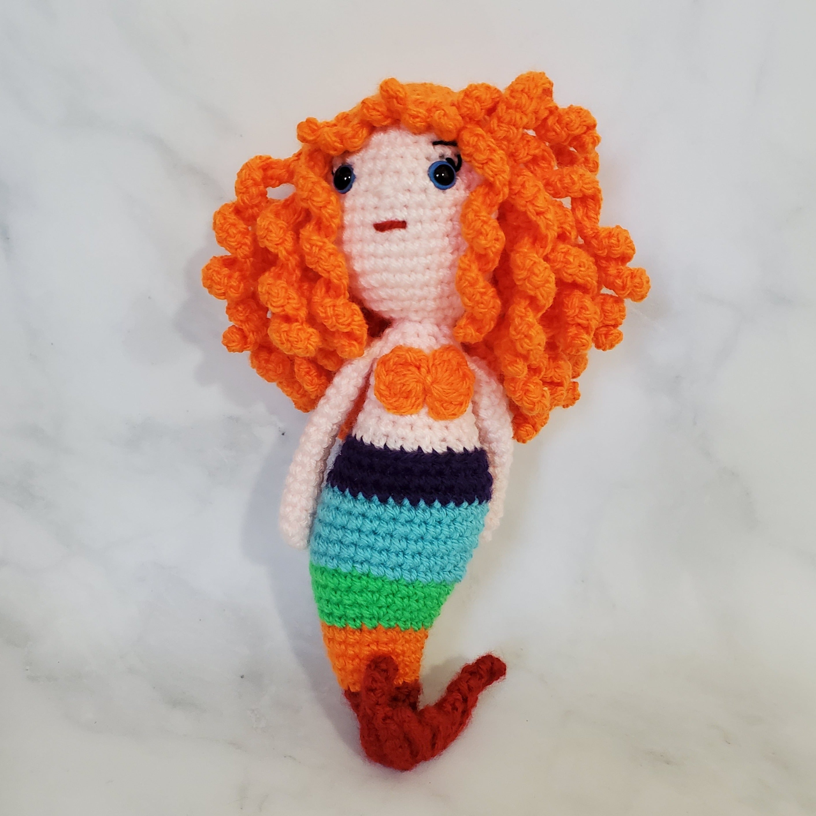 Mermaid Plush Toy with Orange Hair - 9 Inch