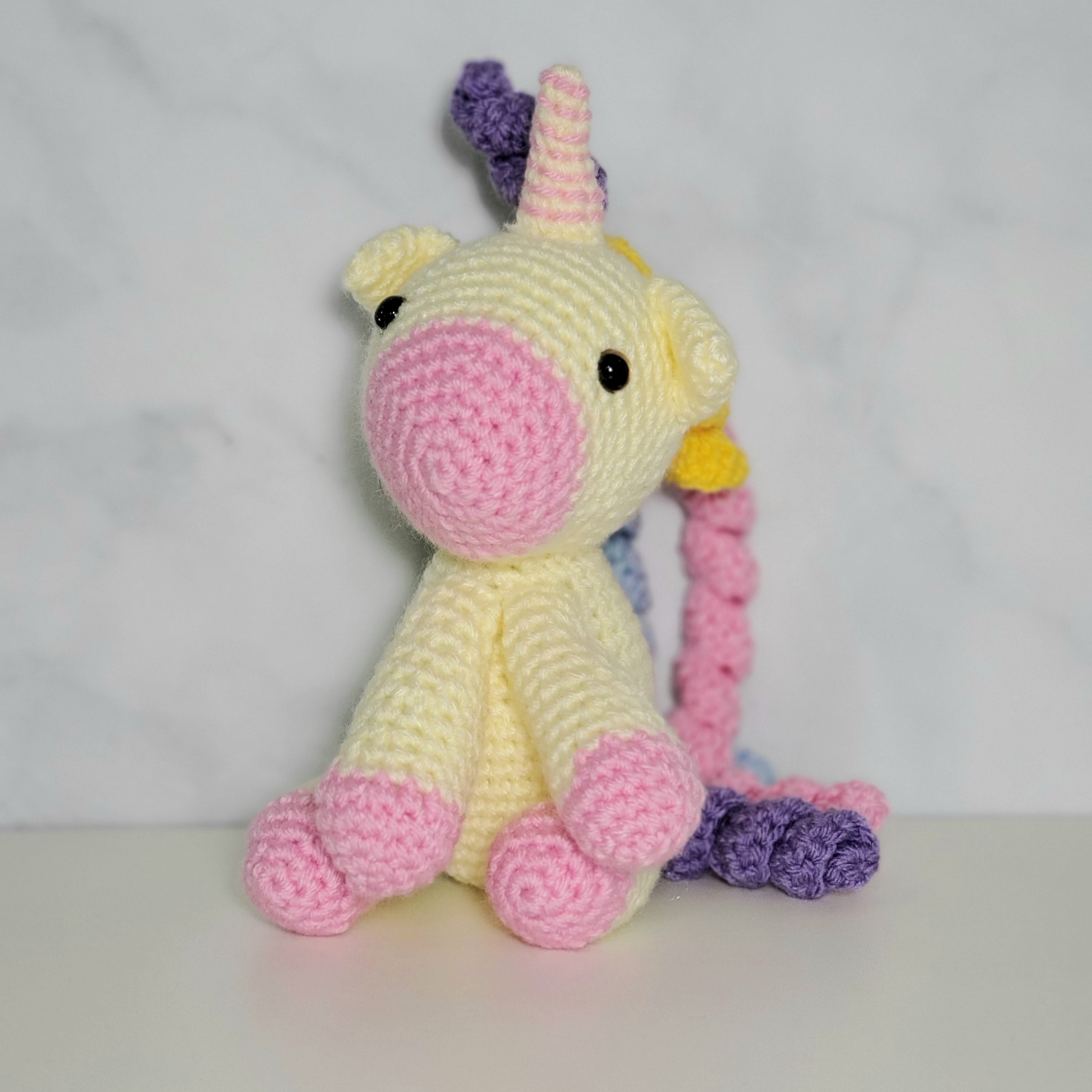 Unicorn Plush Toy - Sitting - 8 Inches