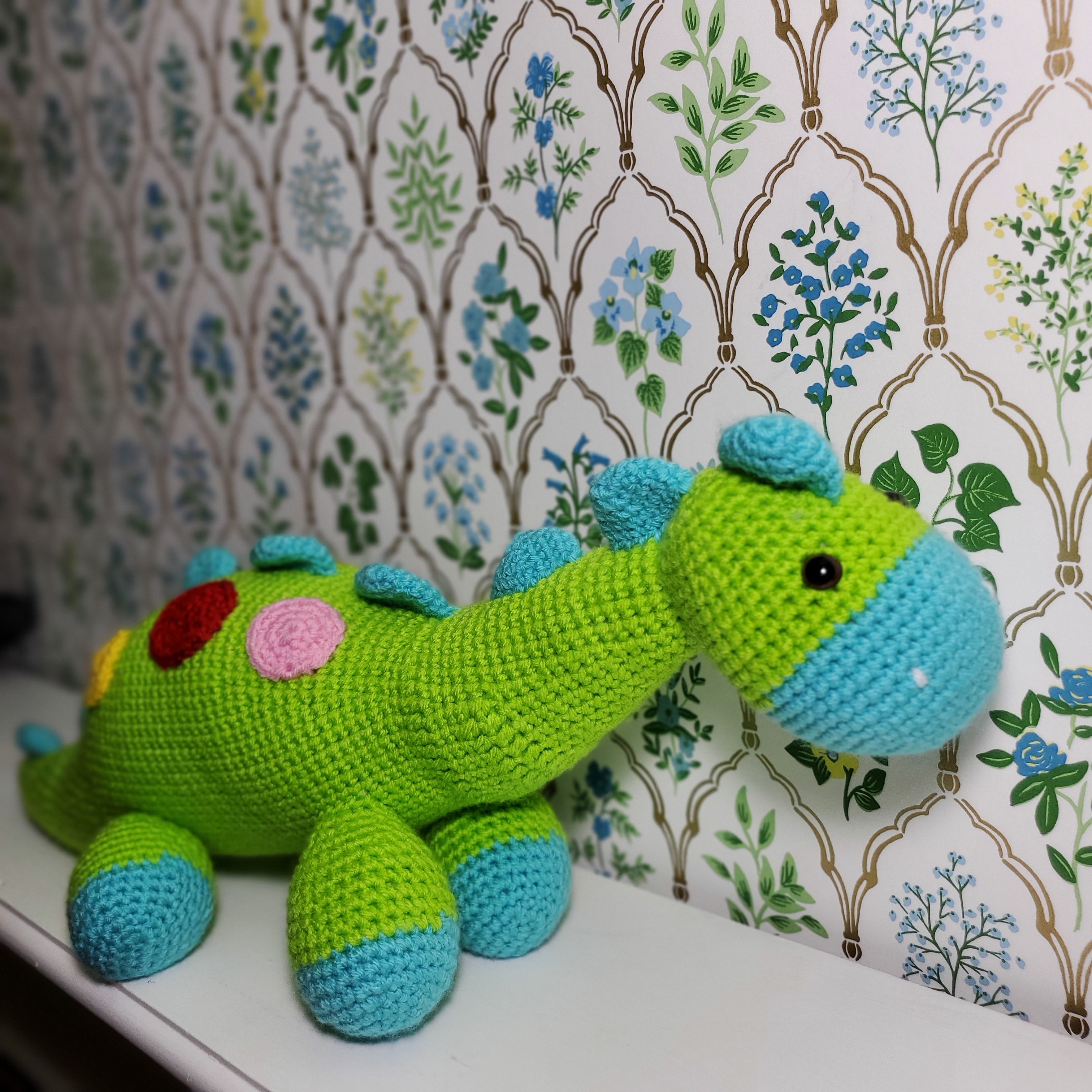 Crochet Plush Toy - Colorful Stegosaurus