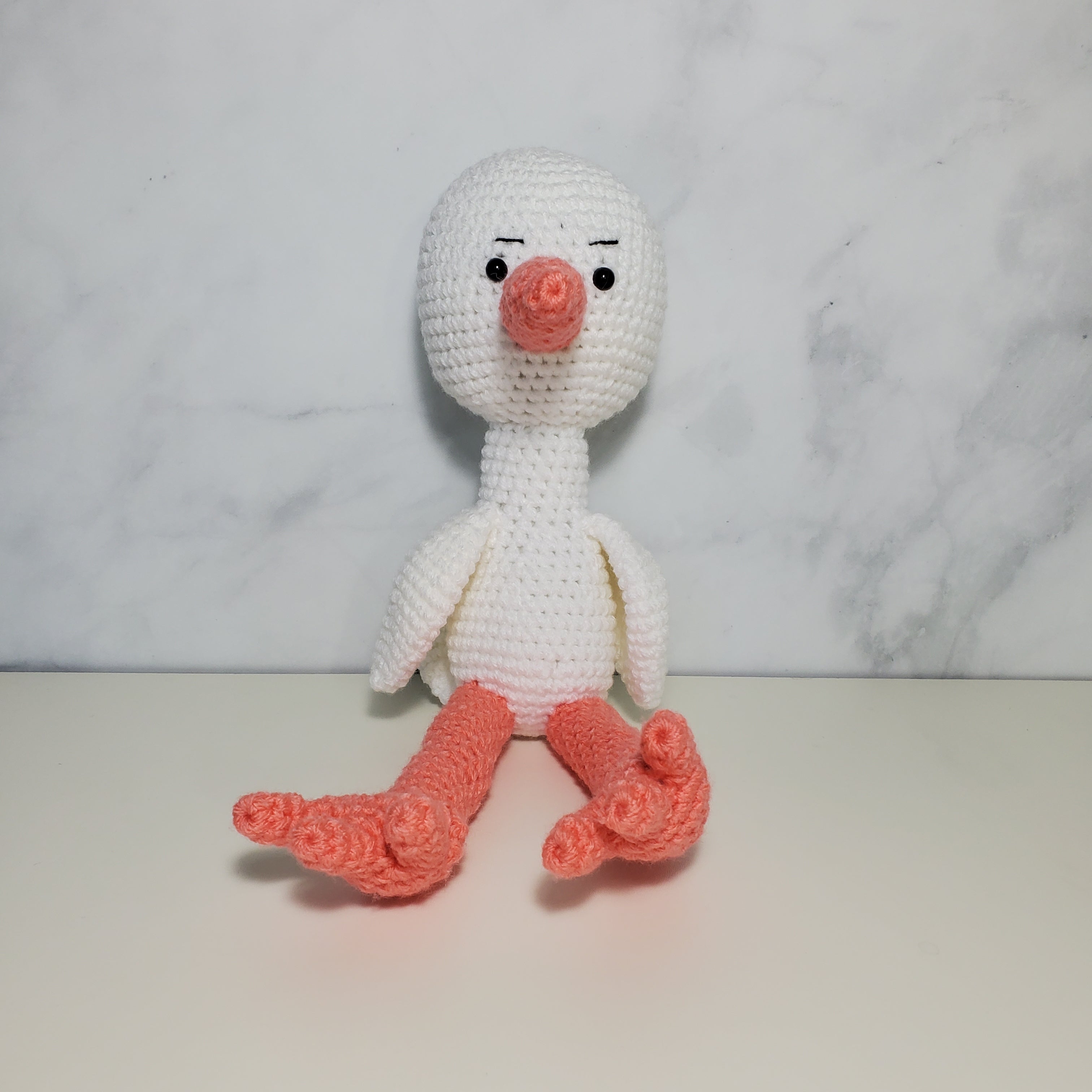 White Stork Plush Toy – Bee Handmade