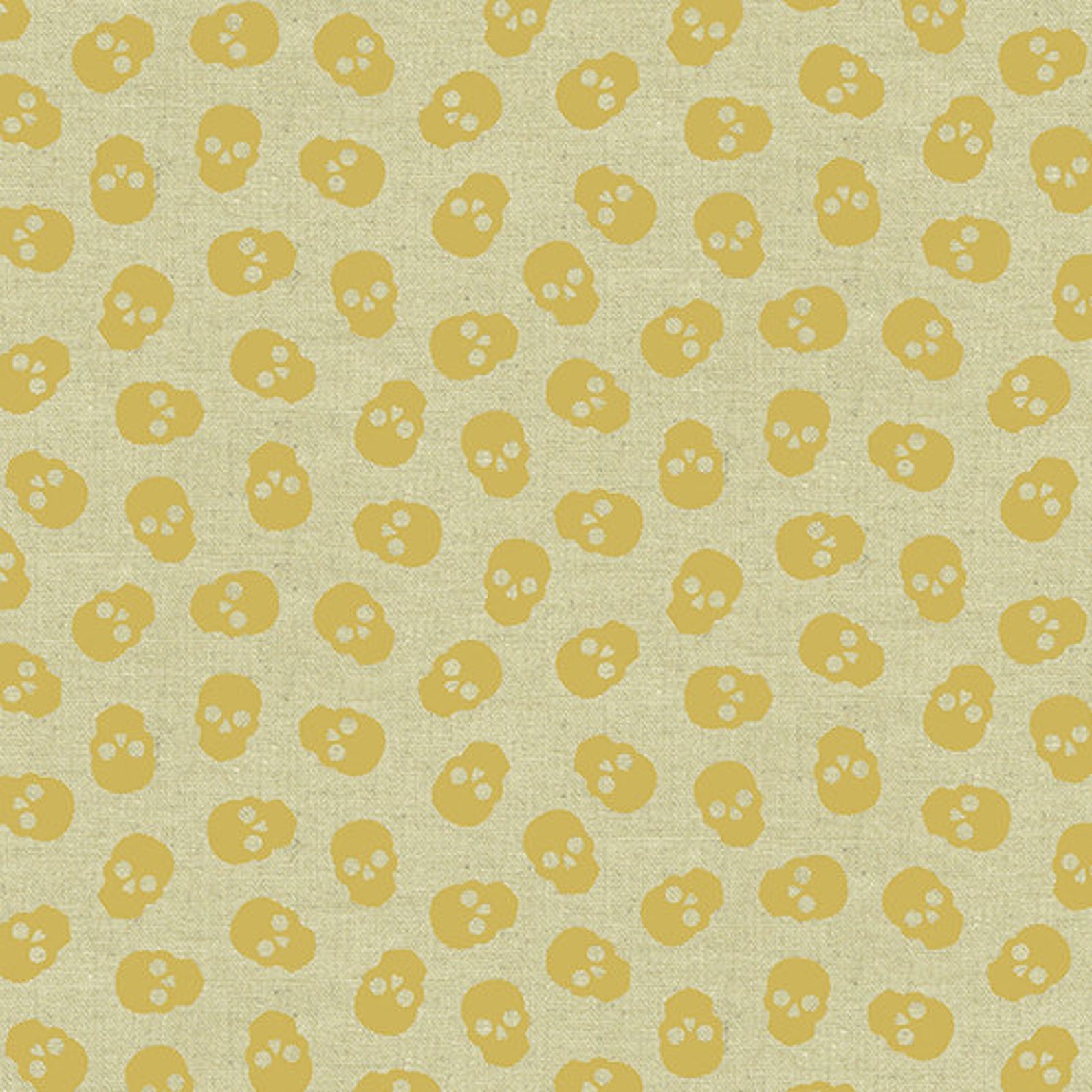 Mix Tape - Skulls in Gold | Broadcloth Canvas