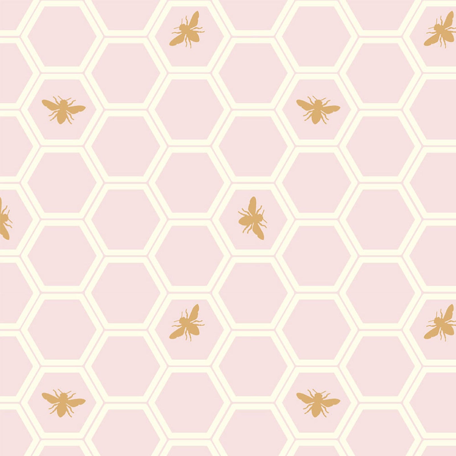 Mod Nouveau - Honeycomb in Blush | Organic Poplin