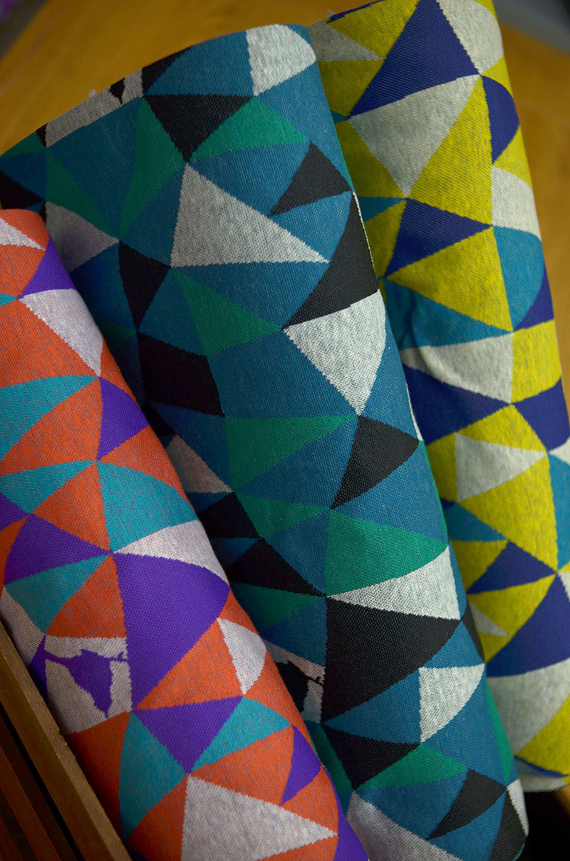 Triangles Blue Green | Jacquard Knit