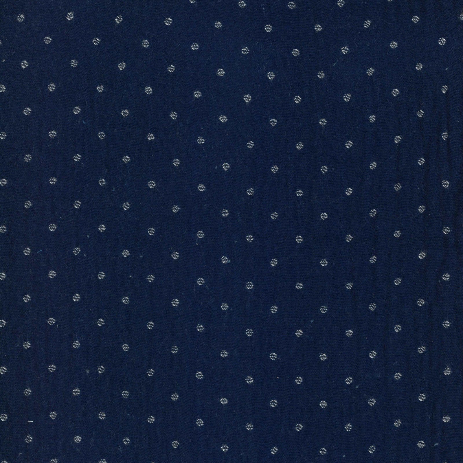 Japanese Yarn Dyed Dots in Navy | Double Gauze