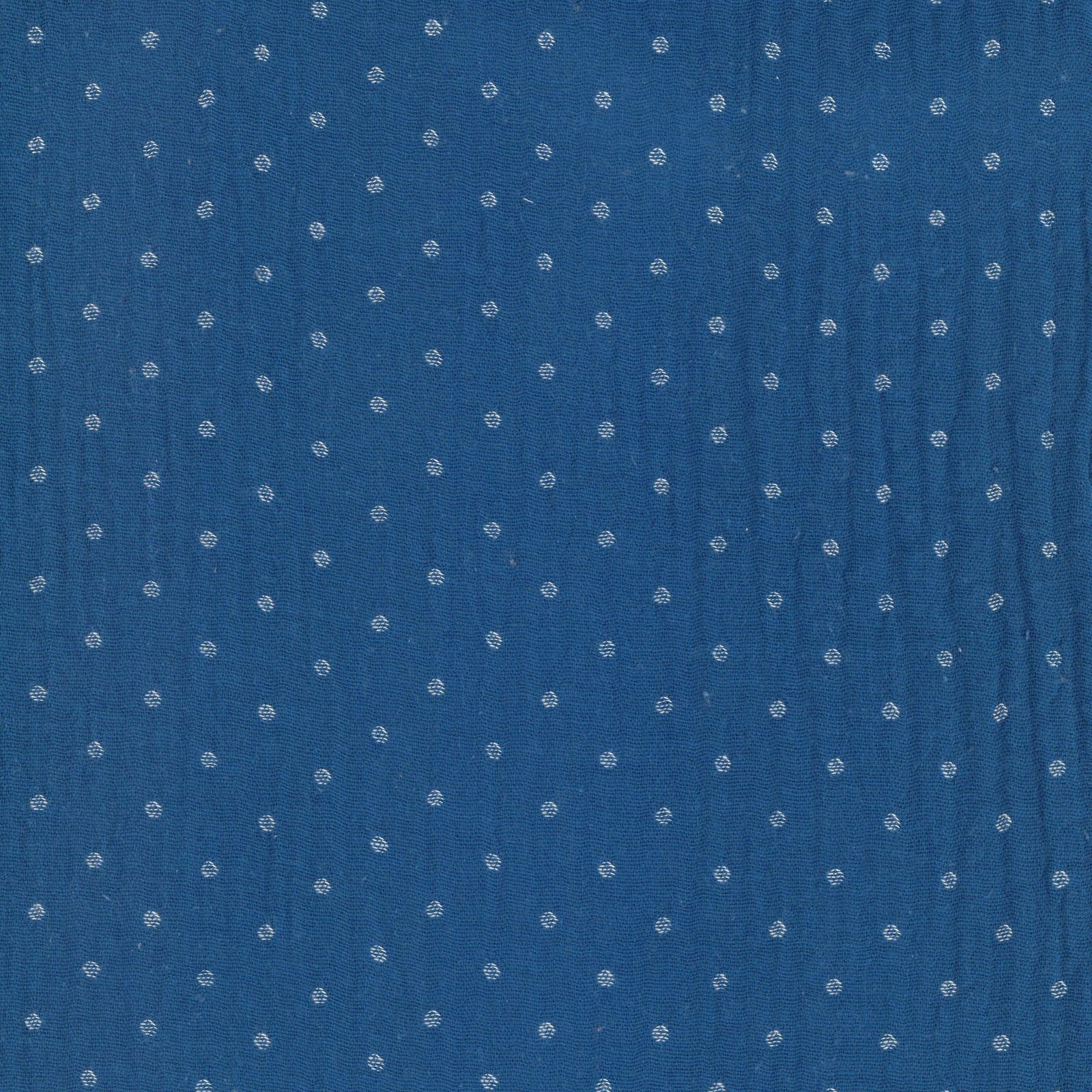 Japanese Yarn Dyed Dots in Blue | Double Gauze