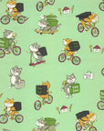 Gyugyu Animals Shiba Inu Green | Oxford Cotton