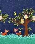 Fox Fabric, Fall Fabric, Michael Miller Panel Fabric, Border Fabric, Fox Woods Fabric, Owl Fabric, Owl and Fox Fabric, Fabric by the Yard