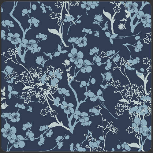 Blue VOILE Fabric, Art Gallery Fabric, VOILE fabric, Branch Silhouette Blue in VOILE, Blue Tree Branch, Blue Floral Voile, Navy Floral Voile