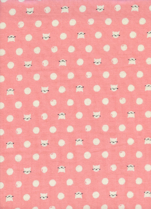 Cat Lady Double Gauze Fabric, Cotton Steel Fabric, Cotton Steel DOUBLE GAUZE,  Sarah Watts, Cat Lady Friskers Pink, Cat Fabric, Kitty Fabric