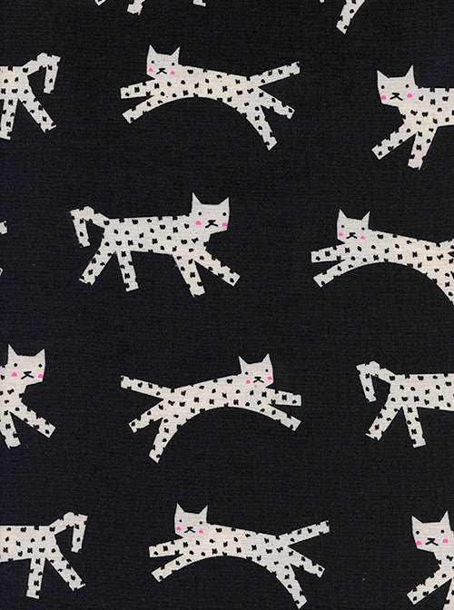 Snow Leopard Fabric, Cotton Steel Fabric, Black &amp; White,  RJR Fabric, Unbleached Cotton, Animal Fabric, By the Yard, White Cat Fabric, Kitty