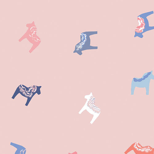 Unicorn Knit Fabric, Horse Fabric, Art Gallery Fabric, KNIT Fabric, Katarina Roccella,  Dalaroze KNIT In Blue, Pink Unicorn , Baby Fabric