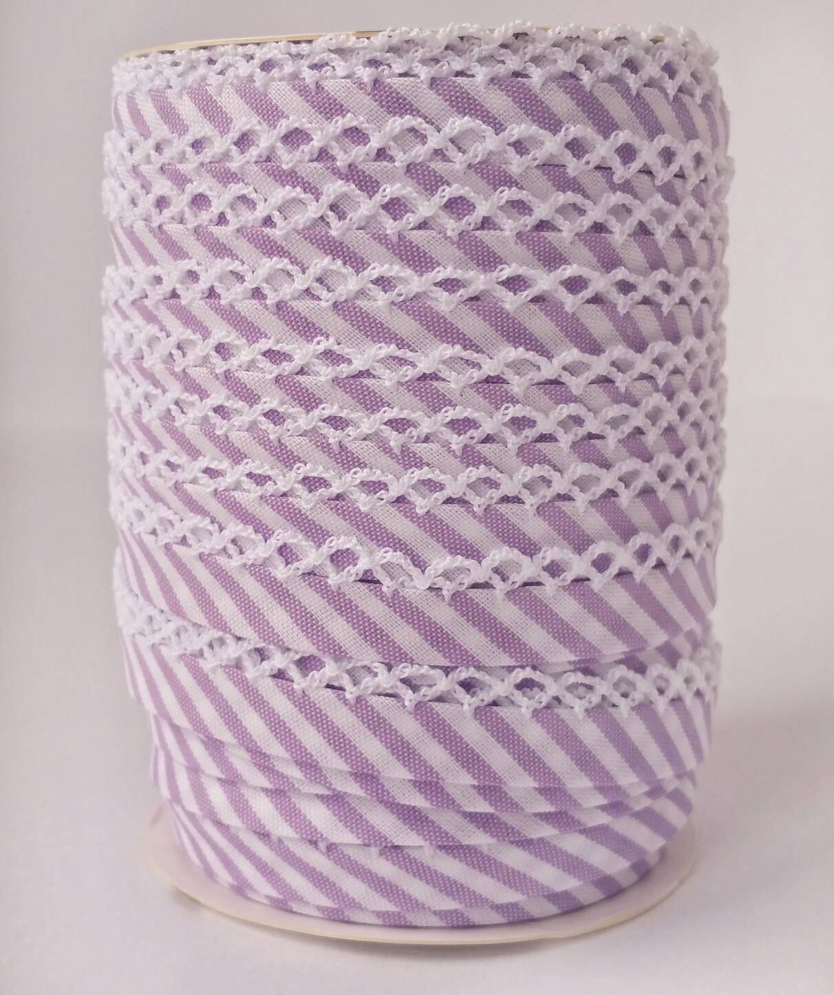 Purple Stripe Double Fold Crochet Bias Tape 