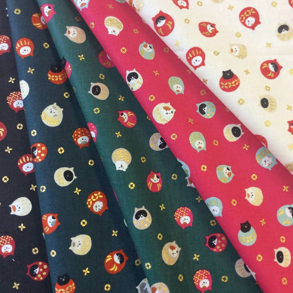 Japanese Lucky Cat Fabric 