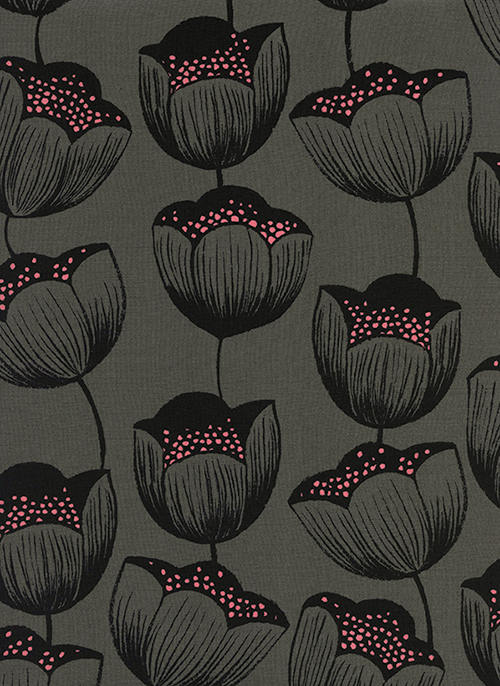 Rayon Fabric Magic Tulip Grey 