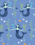 Mermaid Fabric in Blue Sea 