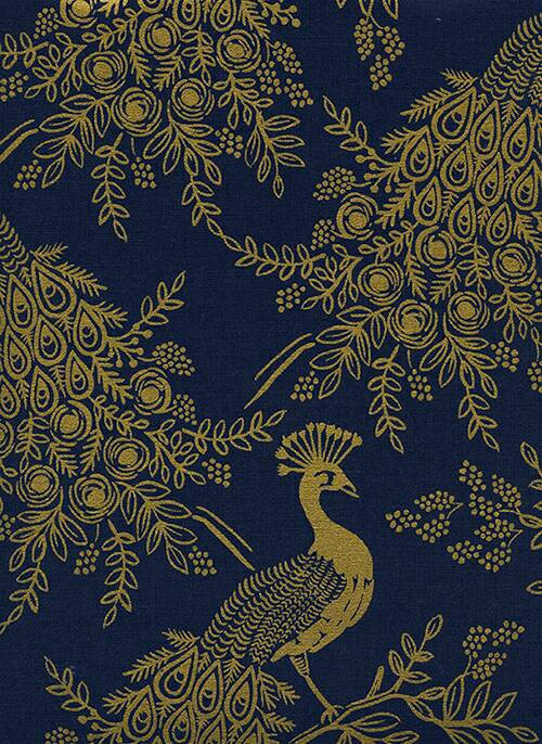 Menagerie - Royal Peacock in Navy Metallic | Canvas