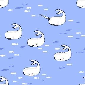 Narwhal Fabric, Michael Miller Fabric, Find the Narwhals in Sky Blue, Best of Sarah Jane, Out to the Sea Fabric, Fabric by the Yard