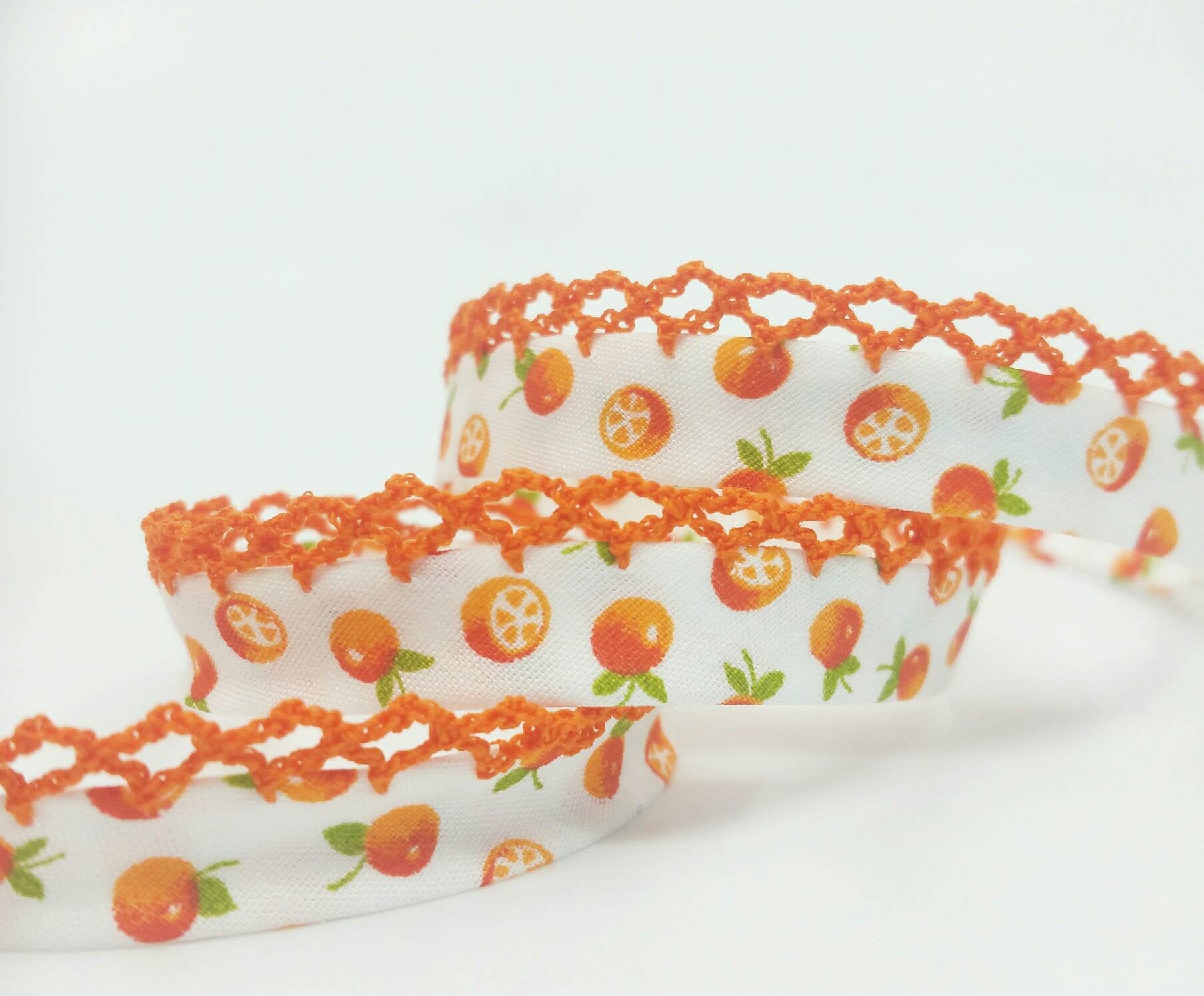 Orange Crochet Bias Tape 