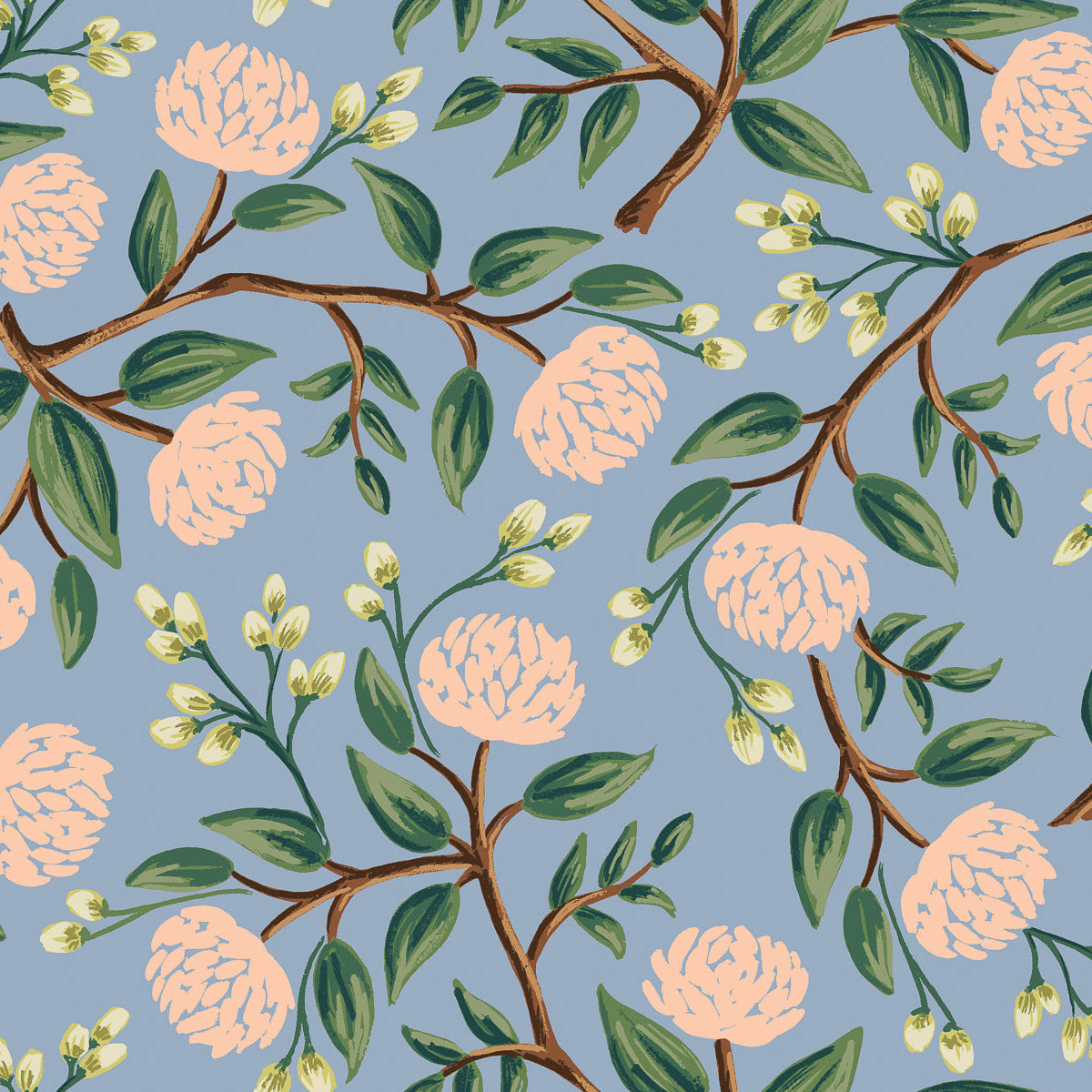Wildwood - Peonies in Dusty Blue